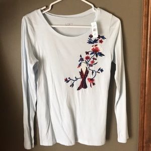 Light baby blue Loft long sleeve shirt